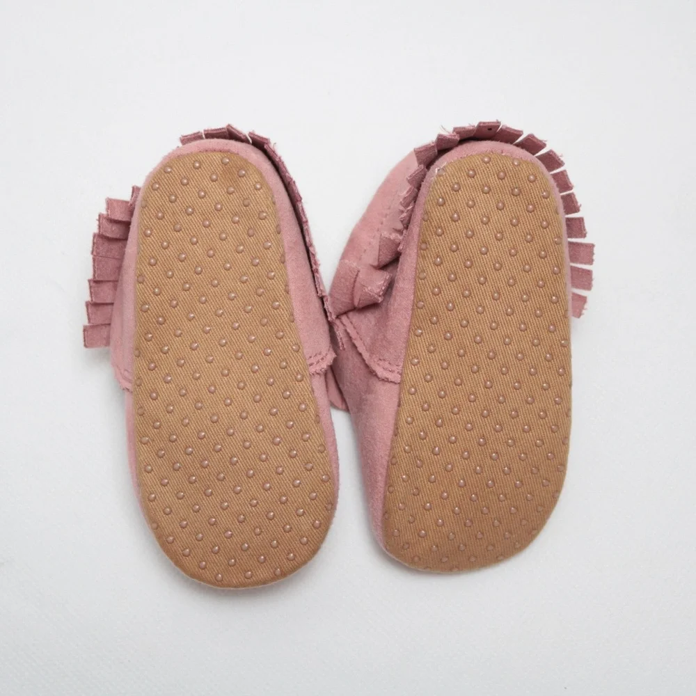Old Navy Baby Infant Blush Faux Suede Moccasins Booties Size 6-12M